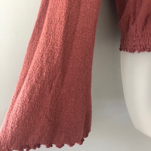 Texture and Thread Long Sleeve Crop - Picture 2 of 4